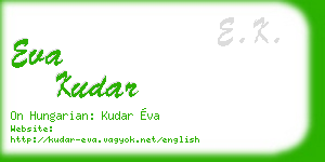eva kudar business card