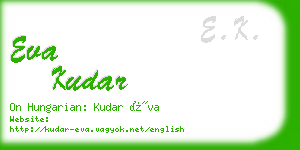 eva kudar business card